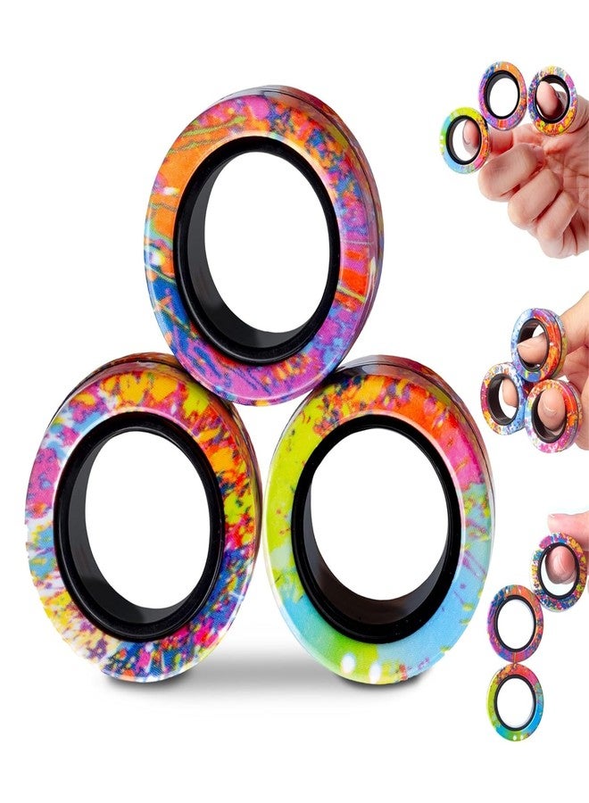 Kidology Magnetic Fidget Toy Ring Set, ADHD Therapy Spinner for Adults, Stress Relief Toys, Gift for 8+ Year Old Boys & Girls - Image 1